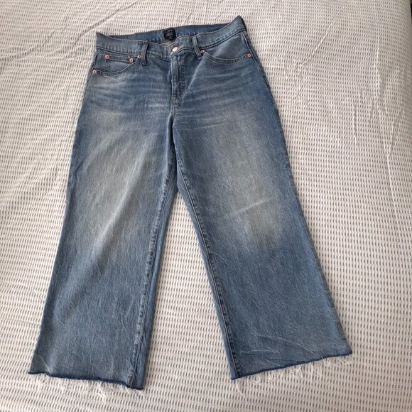 J Crew Wide Leg Cropped Jeans - Picture 1 of 7